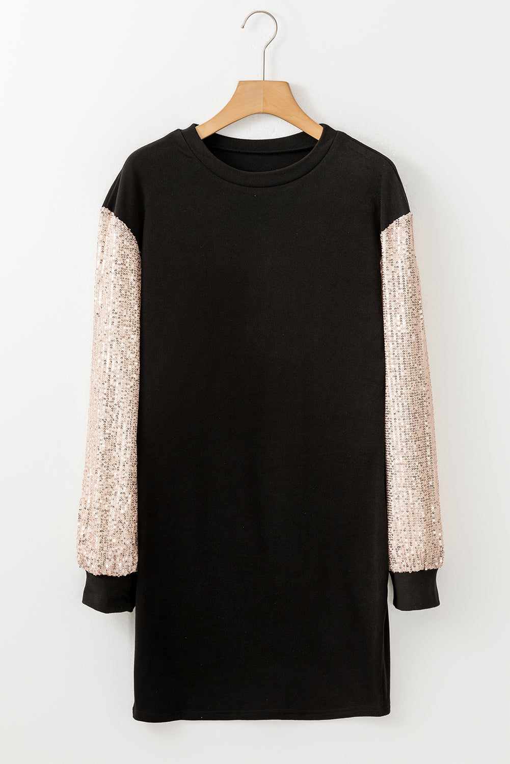 Valentine Sequin Patchwork Puff Sleeve Mini Dress
