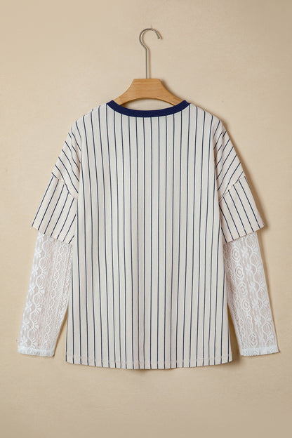 Stripe 88 LOS ANGEL Faux Two-Piece Top