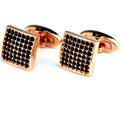 Full Diamond Rose Gold Cufflinks