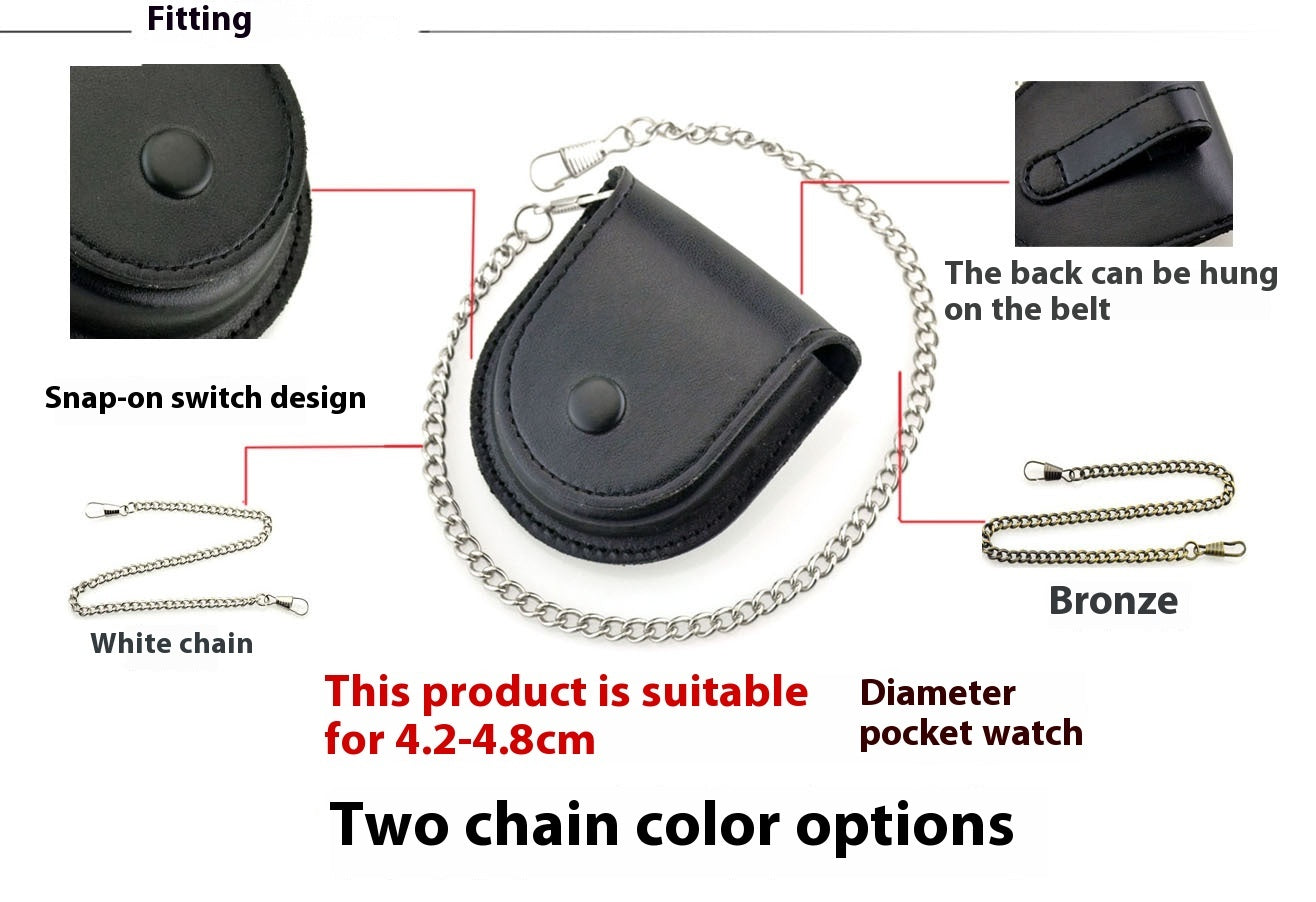 New Black 181 Retro Denim Leather Pocket Watch