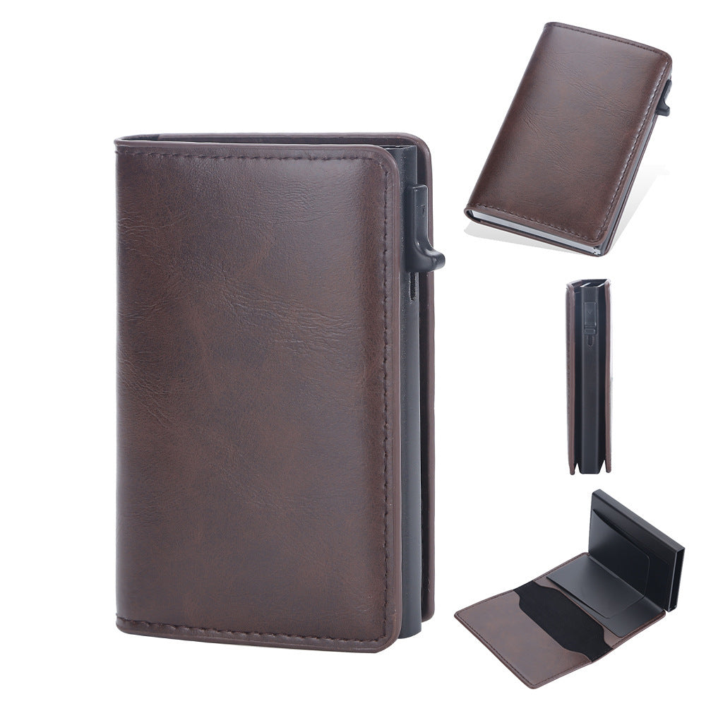 Men's Crazy Horse Leather Card Clamp