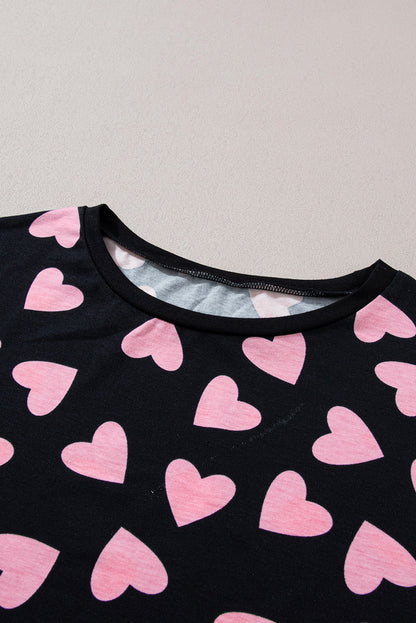 Valentine Heart Top & Shorts Lounge Set