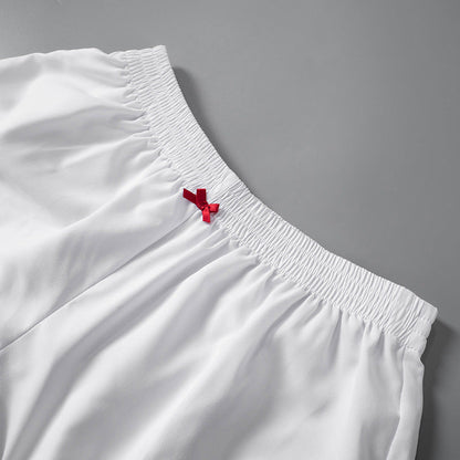 Lace Bow Contrast Color Shorts