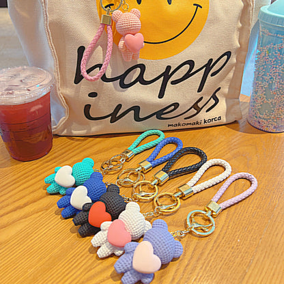 Cute Bear Heart Keychain Pendant