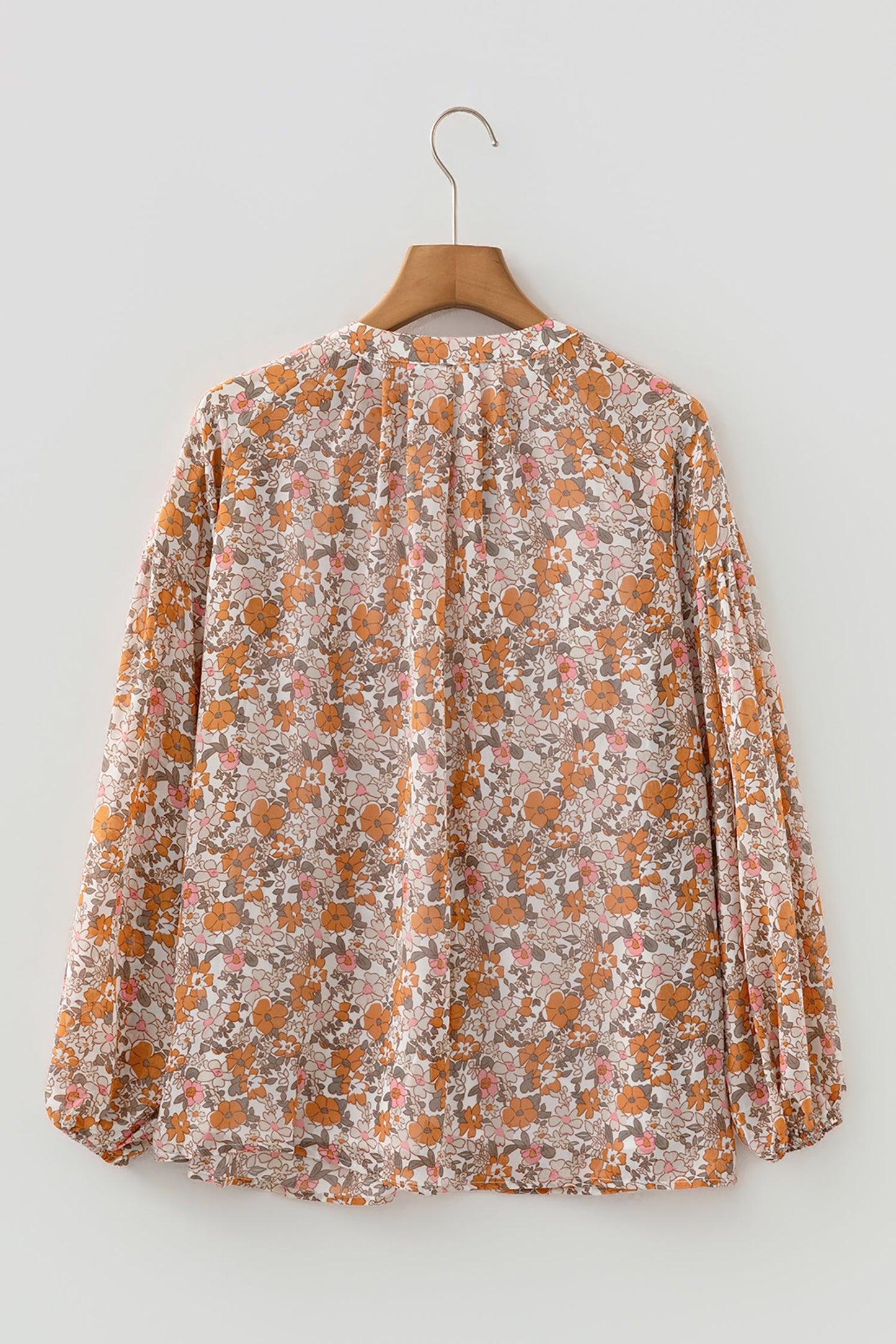 Floral Boho Puff Sleeve Full Button Shirt