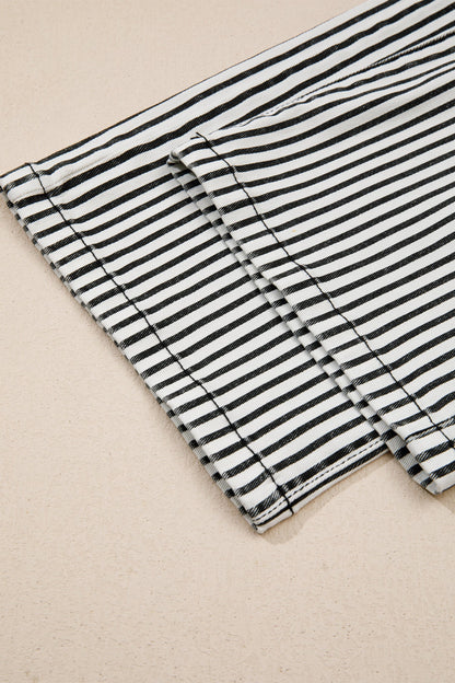 High Waist Stripe Patch Pocket Denim Jeans