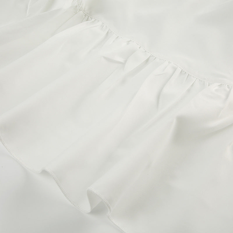 Party Style Pleated Ruffles Irregular Long Dress