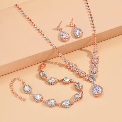 Fashionable Golden Rose Gold Three-piece Set