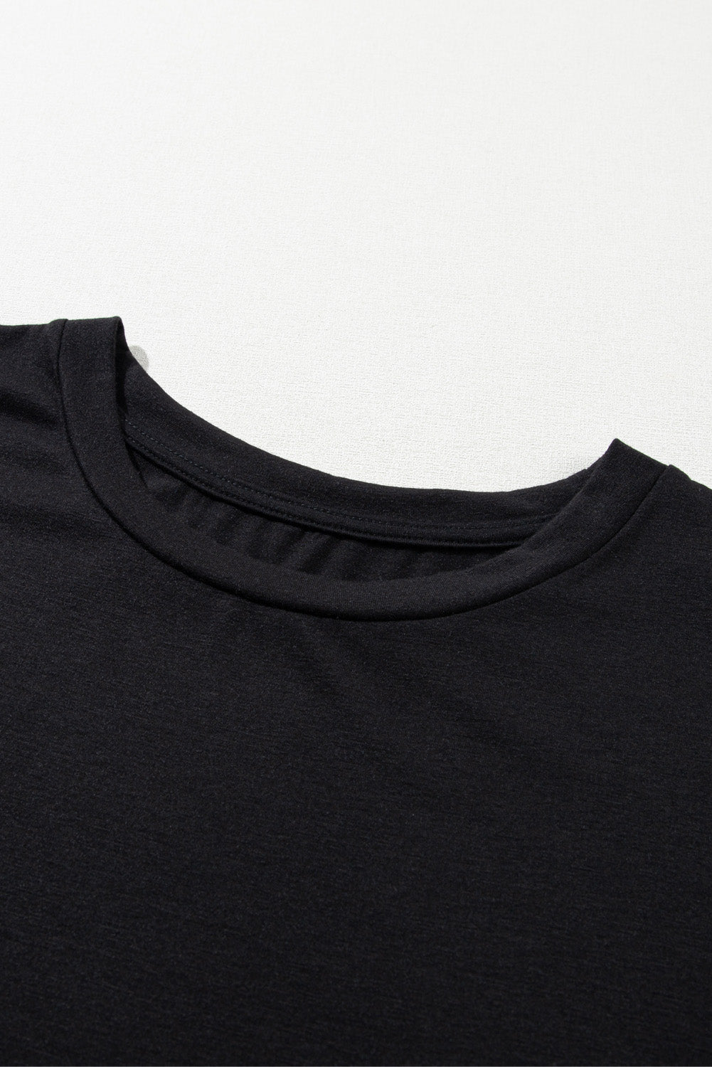 Plus Size Round Neck Roll Sleeve T-shirt
