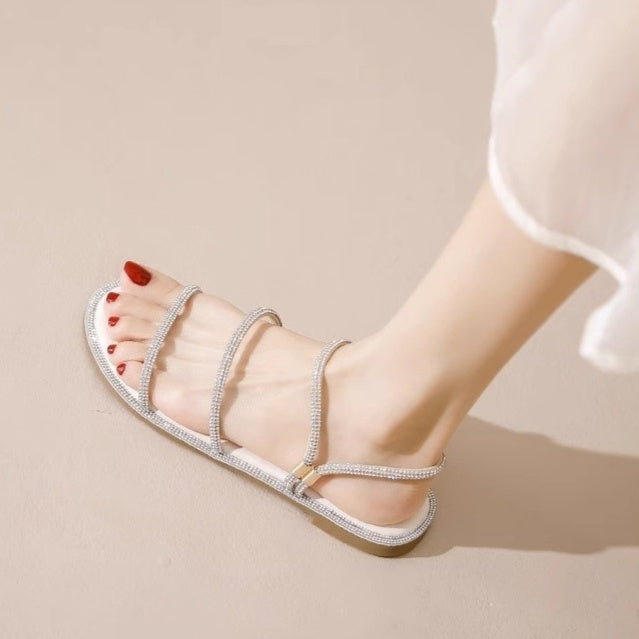 Rhinestone Flat Sandals