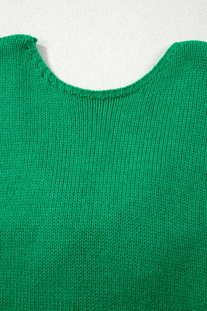 Bow Tie Backless Bubble Sleeve Sweater