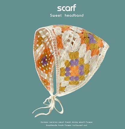 Hand-Knitted Triangular Headcloth Sweet Style