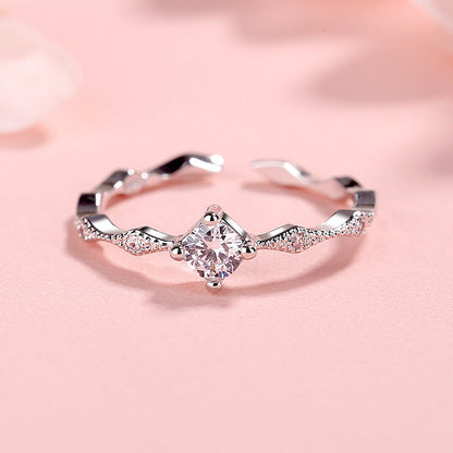Rhombus Zircon Open Index Finger Ring