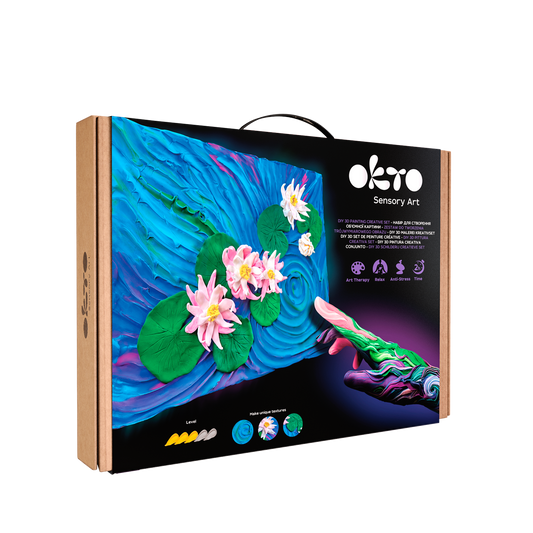 OKTO Sensory Art 3D Painting “Water Lilies” – 11.8” x 15.7” Canvas Kit