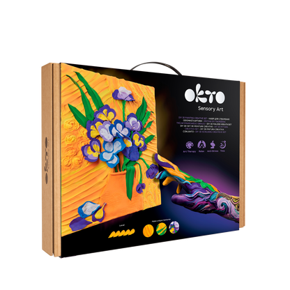OKTO Sensory Art 3D Painting “Irises” – 11.8” x 15.7” Canvas Kit