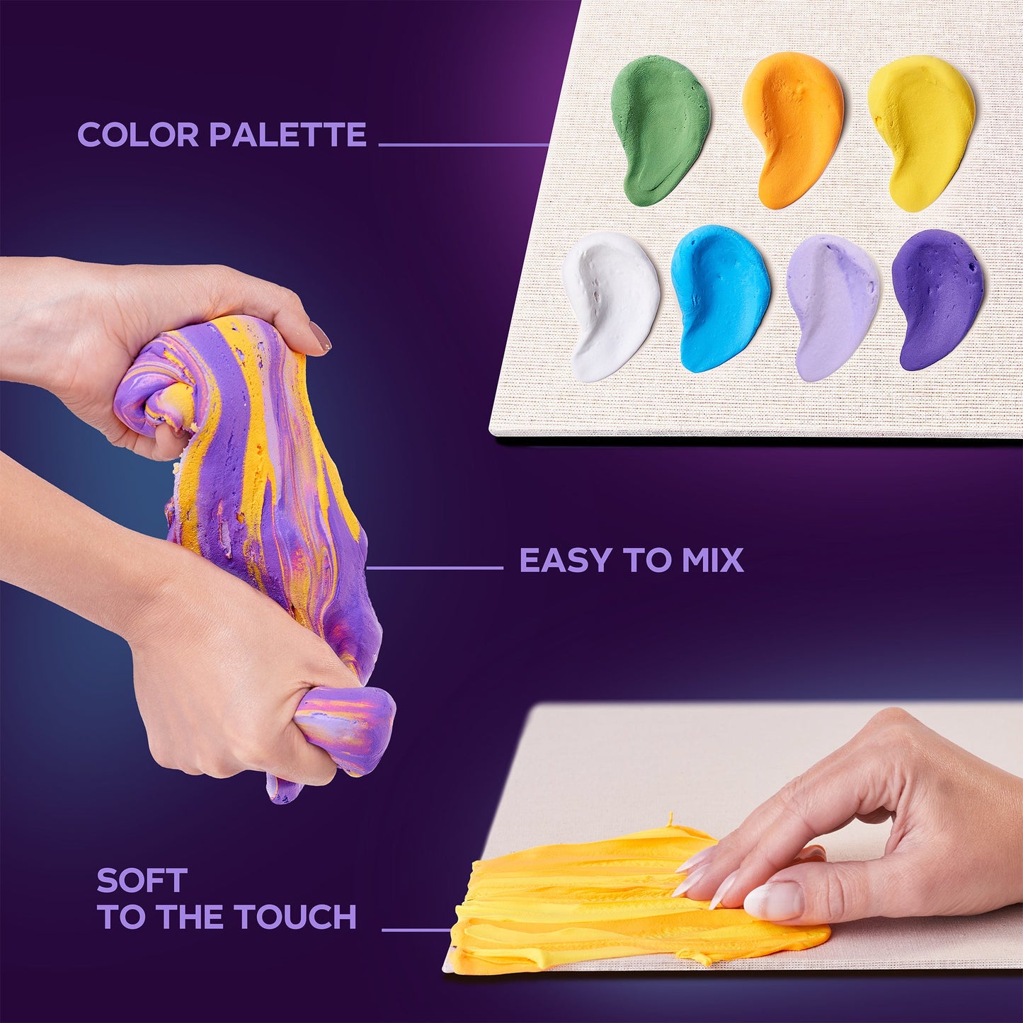 OKTO Sensory Art 3D Painting “Irises” – 11.8” x 15.7” Canvas Kit