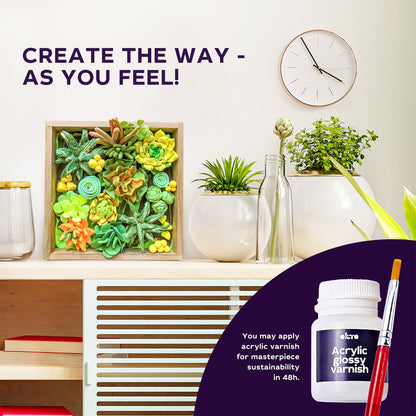 OKTO Sensory Art 3D Woodcraft “Energy” – Succulent Craft Kit