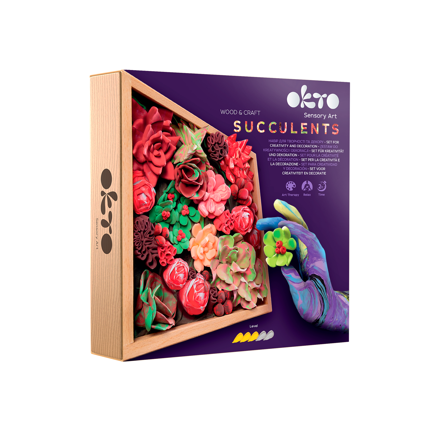 OKTO Sensory Art 3D Woodcraft “Passion” – Succulent Craft Kit