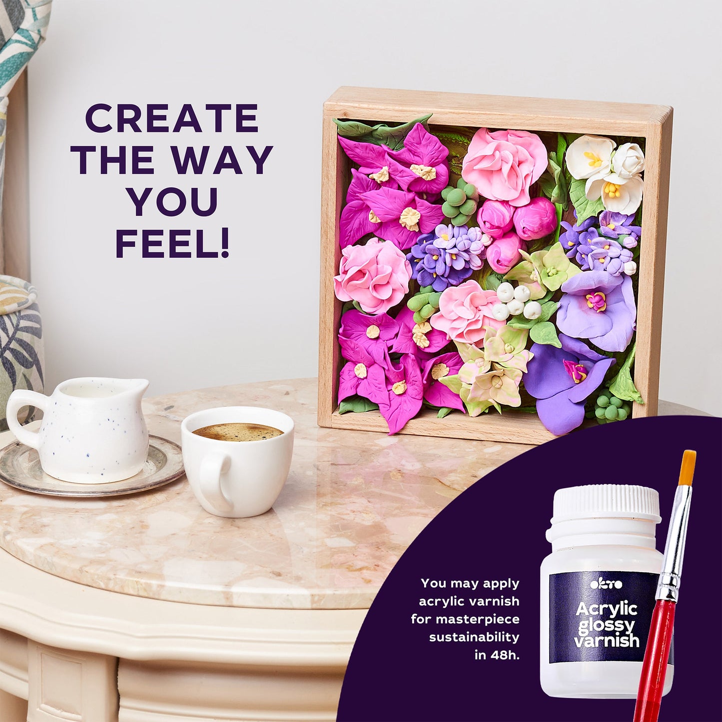 OKTO Sensory Art 3D Woodcraft “Inspiration” – Succulent Craft Kit