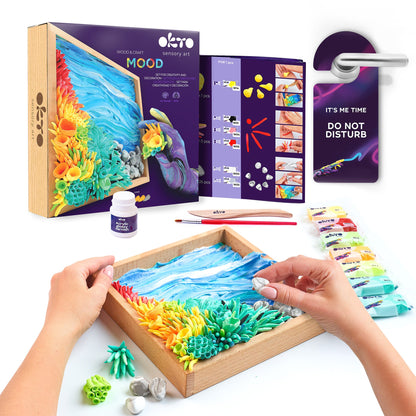 OKTO Air-Dry Clay 3D Painting Kit – Mood Ocean Calm (8.3 x 8.3 in)