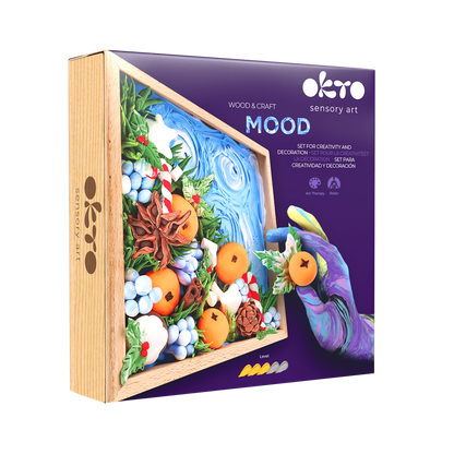 OKTO “Happiness” — Holiday Air‑Dry Clay in Wooden Frame (~8.3″) — Ages 14+