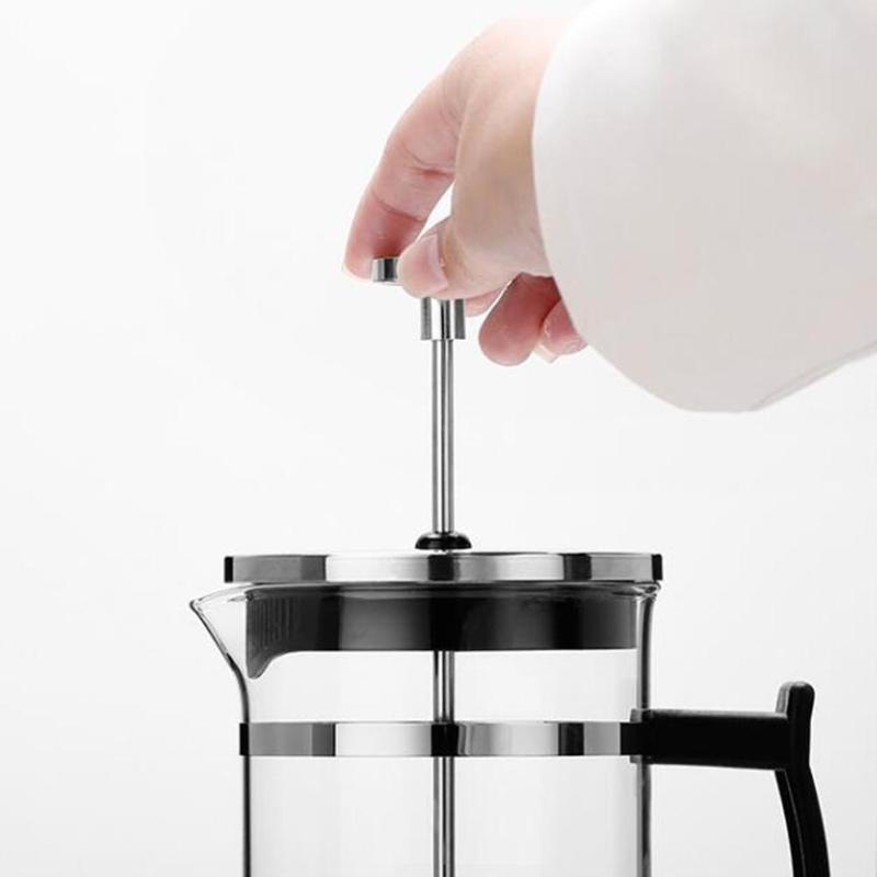 French Press Coffee Maker – Heat-Resistant Glass with Stainless Steel Filter, Ideal for Rich, Fresh Brews at Home or Office