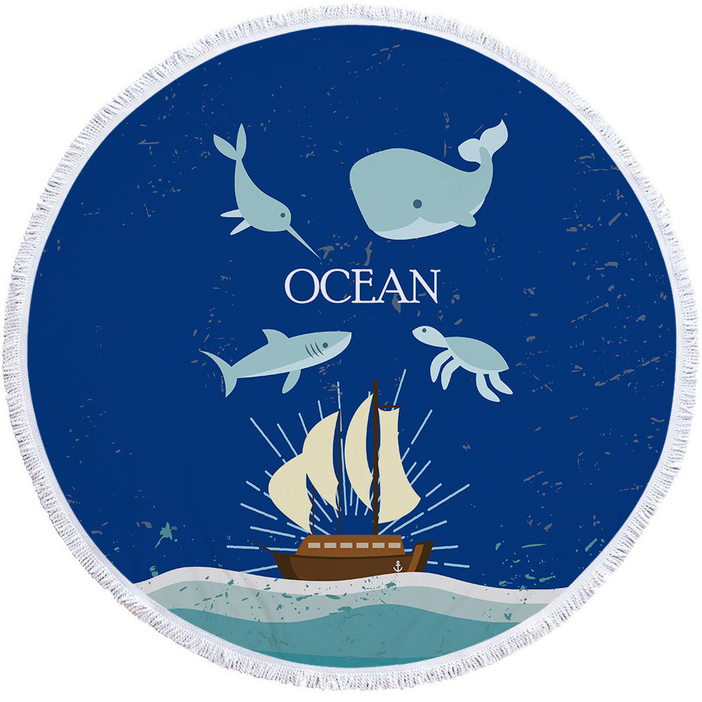 Microfiber round beach towel yoga mat