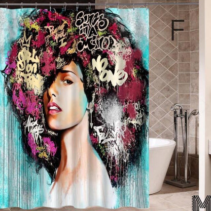 Graffiti Hip Hop African Girl Shower Curtain