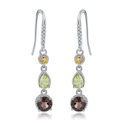 Elegant Gemstone S925 Silver Earrings