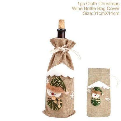 Christmas Wine Bottle Socks Decor