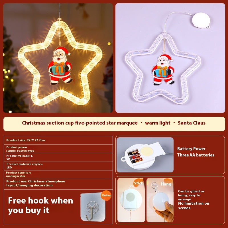 LED Christmas Star Pendant Window Door Decor