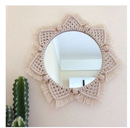 Sunflower Heart Mirror, Handmade Tapestry Decor