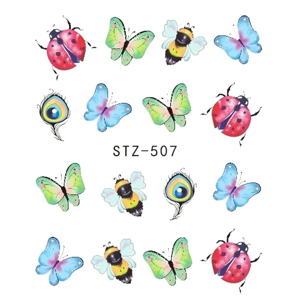 Butterfly Flower Water Transfer Decal Nail Sticker