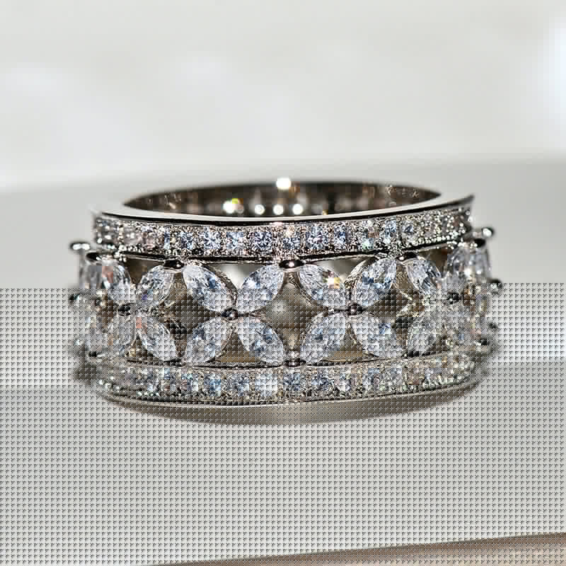 Over Zircon Ring Fashionable Electroplated Platinum