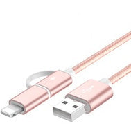 100cm 2A Fast Charger Cable 2 In 1 USB Type C Micro USB