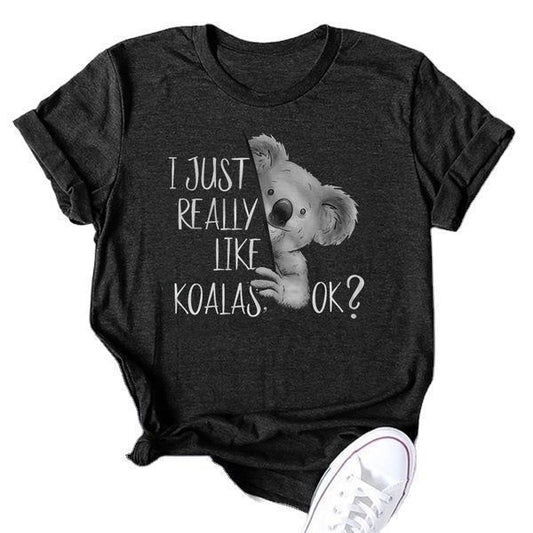 Koala Pattern Printed Short Sleeve