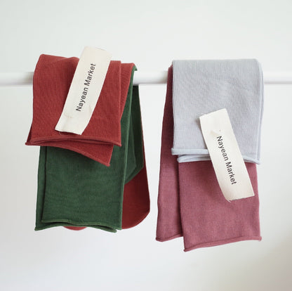 Candy Color Combed Cotton Tube Socks