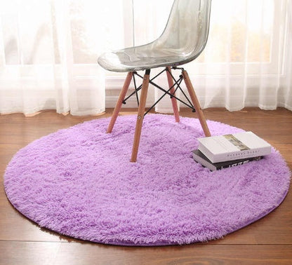 Fluffy Round Faux Fur Rug