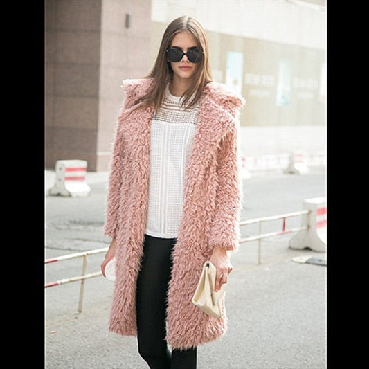 Lamb Wool Long Trench Coat