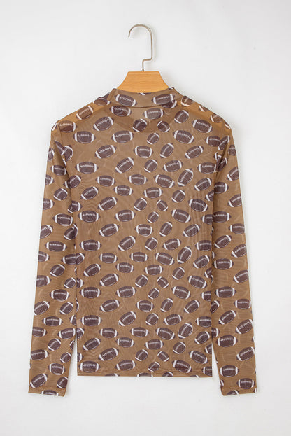 Game Day Sheer Mesh Long Sleeve Top