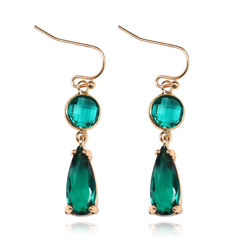 Copper Edging Multicolor Glass Crystal Earrings