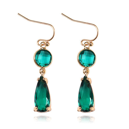 Copper Edging Multicolor Glass Crystal Earrings