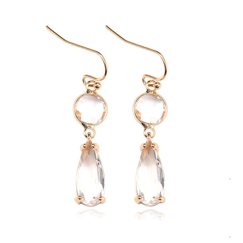 Copper Edging Multicolor Glass Crystal Earrings