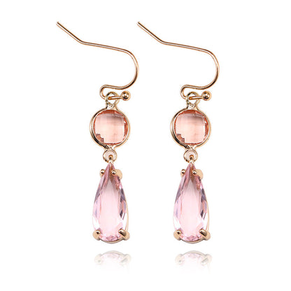 Copper Edging Multicolor Glass Crystal Earrings