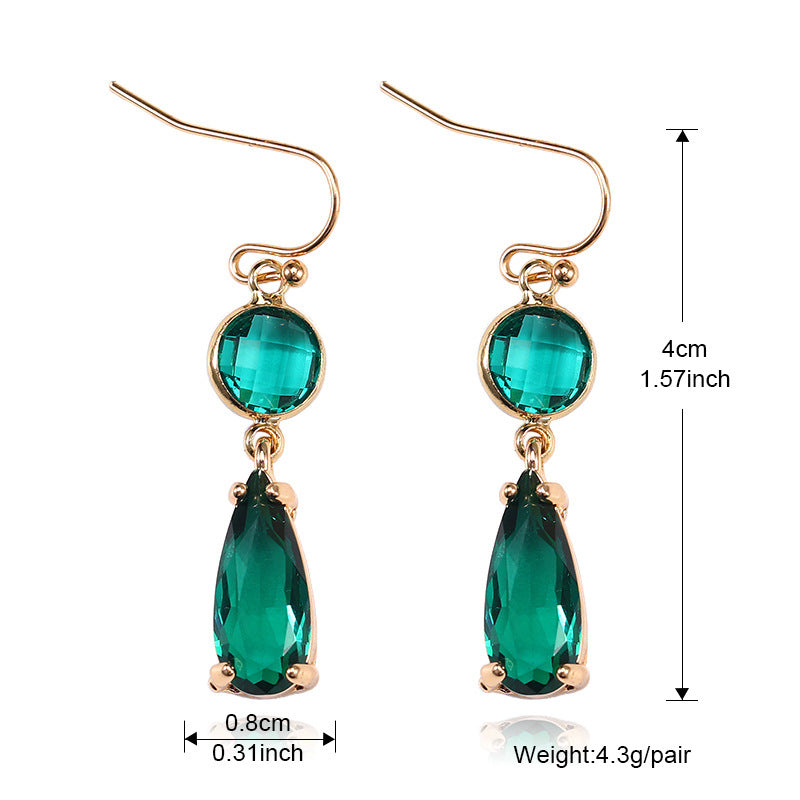Copper Edging Multicolor Glass Crystal Earrings