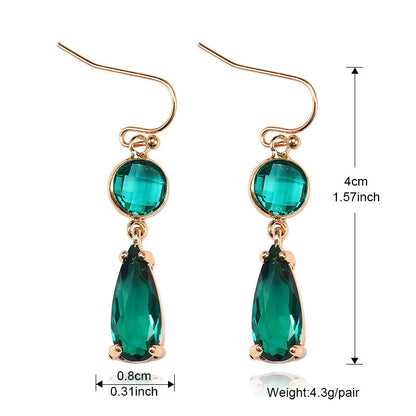 Copper Edging Multicolor Glass Crystal Earrings