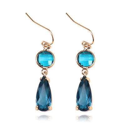 Copper Edging Multicolor Glass Crystal Earrings