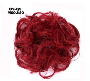 Fluffy Drawstring Curly Hair Bun Hair Set