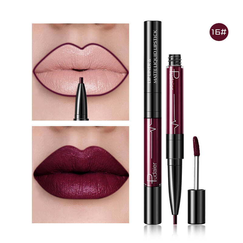 Pudaier Matte Lip Gloss Lip Liner Agate Red Lip Tint