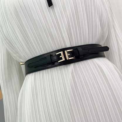 Double Buckle Elastic Waistband for Women